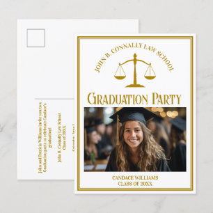 Chic Gold Law School Afstudeerfeest Uitnodiging Briefkaart