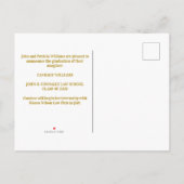 Chic Gold Law School Afstuderen Foto Aankondigingskaart (Achterkant)