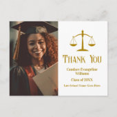 Chic Gold Law School Afstuderen Foto Dank u Briefkaart (Voorkant)