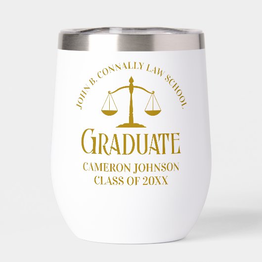 Chic Gold Law School Afstuderen Keepsake (Achterkant)