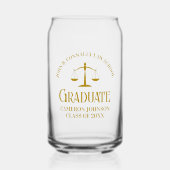 Chic Gold Law School Afstuderen Keepsake Blikvorm Glas (Voorkant)