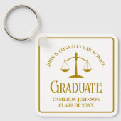 Chic Gold Law School Afstuderen Keepsake Sleutelhanger (Voorkant)