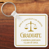 Chic Gold Law School Afstuderen Keepsake Sleutelhanger (Voorkant)