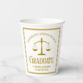 Chic Gold Law School Custom Graduation Party Papieren Bekers (Achterkant)