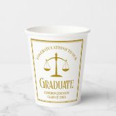 Chic Gold Law School Custom Graduation Party Papieren Bekers (Voorkant)