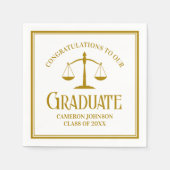 Chic Gold Law School Custom Graduation Party Servet (Voorkant)