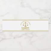 Chic Gold Law School Custom Graduation Party Waterfles Etiket (Enkel label)