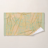 Chic Gold Leaf Aqua Pink Bad Handdoek (Handdoek)