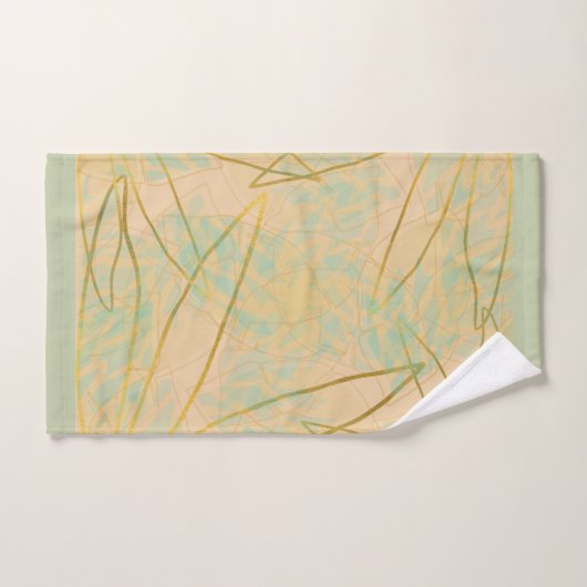 Chic Gold Leaf Aqua Pink Bad Handdoek (Handdoek)