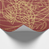 Chic Gold Leaf Burgundy Classic Pattern Cadeaupapier (Hoek)