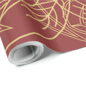 Chic Gold Leaf Burgundy Classic Pattern Cadeaupapier (Rol Hoek)