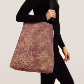 Chic Gold Leaf Burgundy Classic Pattern Crossbody Tas (Dichtbij)