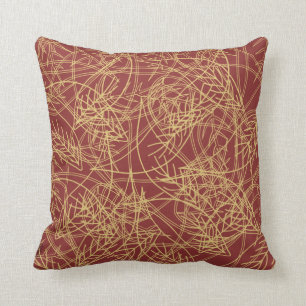 Chic Gold Leaf Burgundy Classic Pattern Kussen