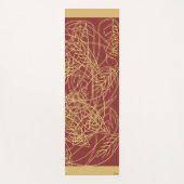 Chic Gold Leaf Burgundy Classic Pattern Yogamat (Voorkant)
