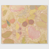Chic Gold Leaf en Butterfly Pink Background Cadeaupapier (Vlak)