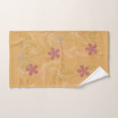 Chic Gold Leaf Flower Peach Violet Patroon Bad Handdoek (Handdoek)