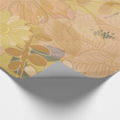 Chic Gold Leaf Violet Floral achtergrond Cadeaupapier (Hoek)
