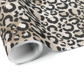 Chic Gold Leopard-afdrukken Cadeaupapier (Rol Hoek)