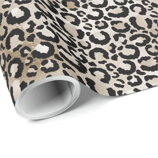 Chic Gold Leopard-afdrukken Cadeaupapier (Rol Hoek)