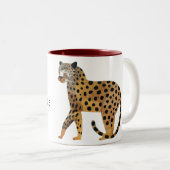 Chic Gold Leopard Cat Tweekleurige Koffiemok (Voorkant rechts)