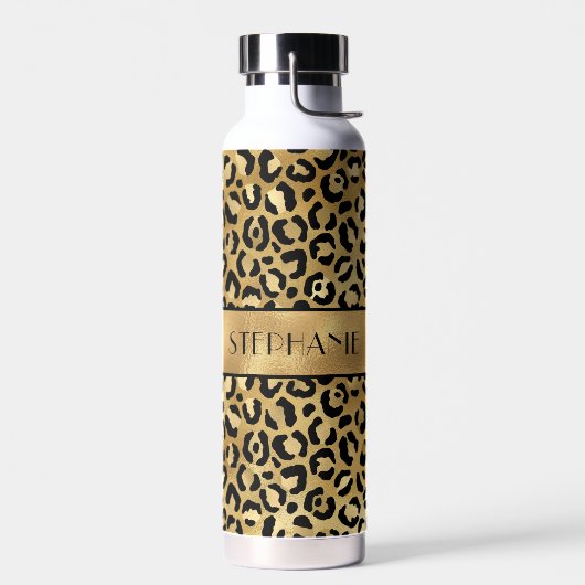 Chic Gold Leopard-printer op maat Waterfles (Links)