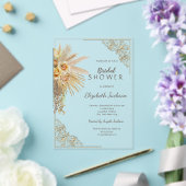 Chic Gold Lijst Boho Flowers Vrijgezellenfeest Acryl Uitnodigingen (Insitu (Huwelijk))