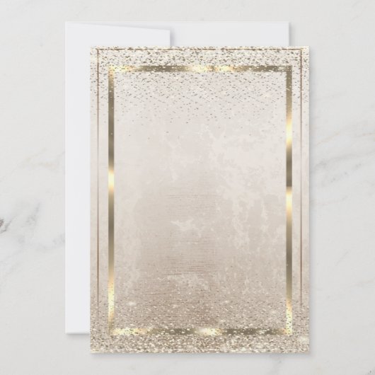 Chic Gold Lijst, Glass Confetti Retirement Kaart (Achterkant)