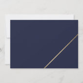 Chic gold lijst script navy blue save the date (Achterkant)