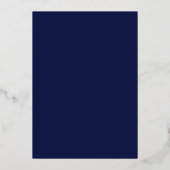 Chic gold lijst terrarium navy blue fotobruiloft folie uitnodiging (Achterkant)