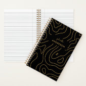 Chic Gold Line Topografie & Script Naam Monogram Notitieboek (Binnen)