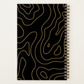 Chic Gold Line Topografie & Script Naam Monogram Notitieboek (Achterkant)