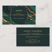 Chic Gold Logo cirkel en donkergroene grijs glitte Visitekaartje (Voorkant / Achterkant)