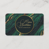 Chic Gold Logo Sparkly & Donkergroene Agaat Glitte Visitekaartje (Voorkant)