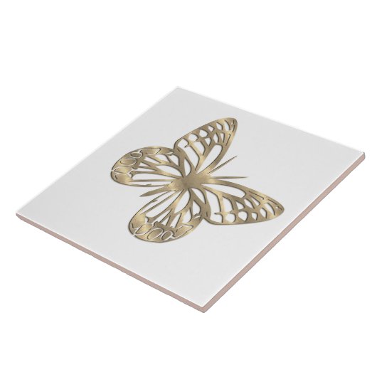 Chic Gold Look Butterfly Tegeltje (Zijkant)