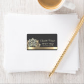 Chic Gold Lotus Flower Gray Etiket (Insitu)