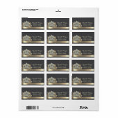 Chic Gold Lotus Flower Gray Etiket (Full Sheet)