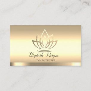 Chic Gold Lotus Flower Yoga Instructor Visitekaartje