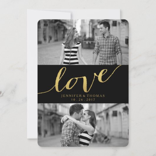 CHIC GOLD LOVE | BEWAREN VAN DE DATUM SAVE THE DATE (Voorkant)