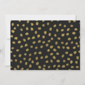 CHIC GOLD LOVE BLACK WEDDING INVITATION KAART (Achterkant)