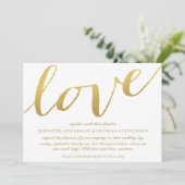CHIC GOLD LOVE BRUILOFT UITNODIGING (Staand voorkant)