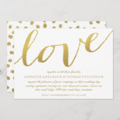 CHIC GOLD LOVE BRUILOFT UITNODIGING (Voorkant / Achterkant)