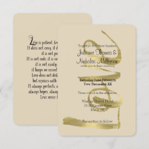Chic Gold Love is een geduldige bruiloft Kaart