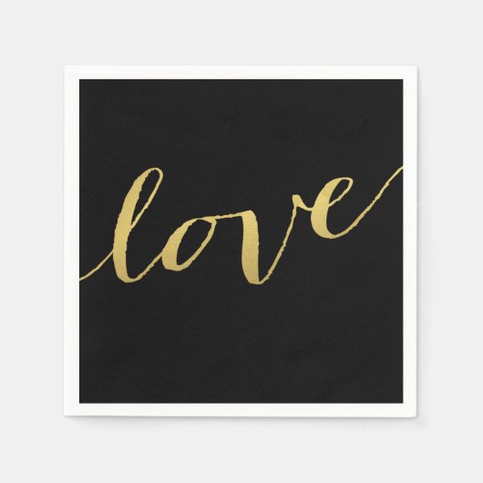 Chic Gold Love servetten (Voorkant)