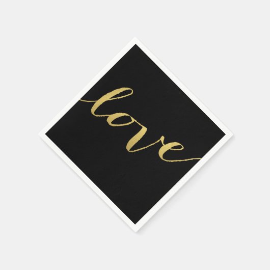 Chic Gold Love servetten (Hoek)