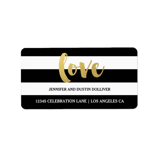Chic Gold LOVE Zwart-wit Etiket (Voorkant)