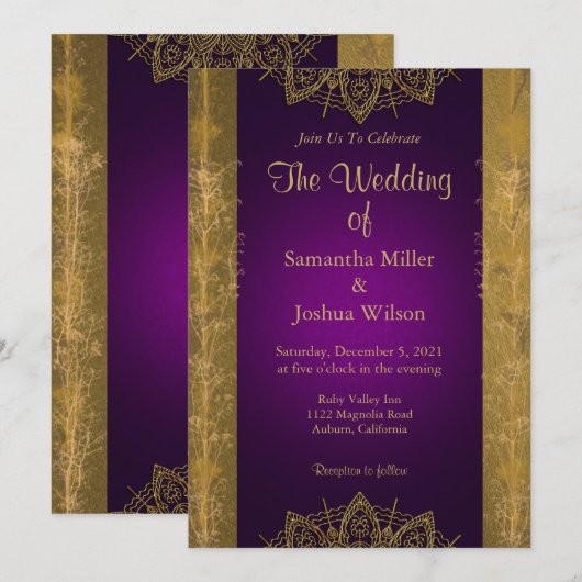 Chic Gold Mandala en Botanical Kaart (Voorkant / Achterkant)