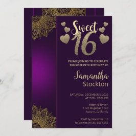 Chic Gold Mandala Sweet 16 Kaart