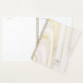 Chic Gold Marble Modern Monogrammed, niet gedateer Planner (Display)