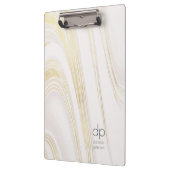Chic Gold Marble Modern Name and Initialen Klembord (Links)