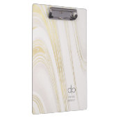 Chic Gold Marble Modern Name and Initialen Klembord (Rechts)